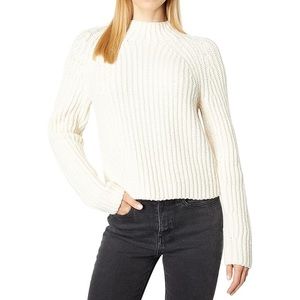 Vince Ribbed Raglan Mock Neck Cashmere blend sweater